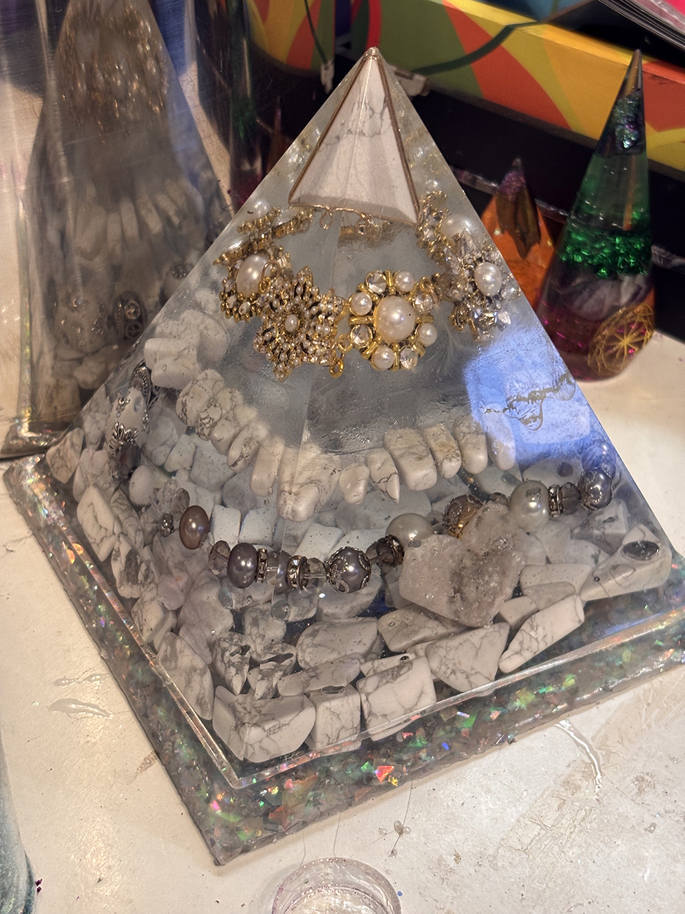 Heart of Tranquility – Orgonite Pyramid for Peace, Healing & Balance